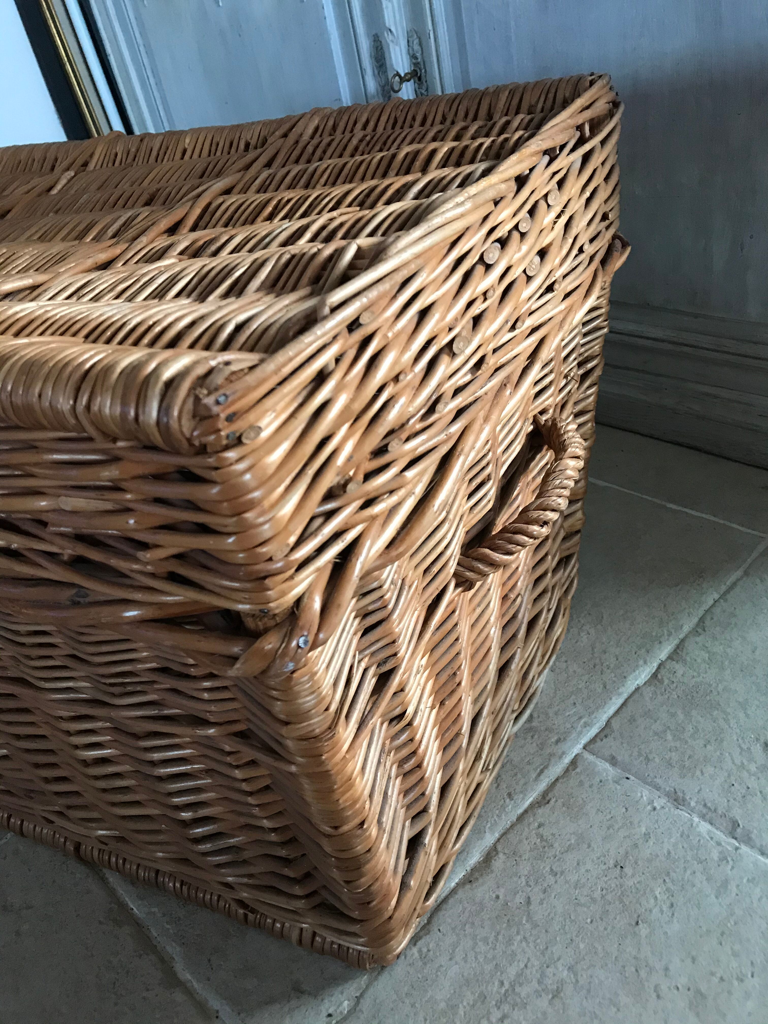 Vintage rattan trunk