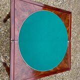Mahogany game table and flamed veneer