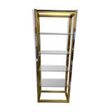 Silver and gold metal shelf, from the 80s.