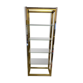 Etagère en métal argenté et doré, des années 80.