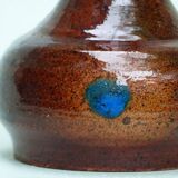 Vase ceramic vintage Brown and blue