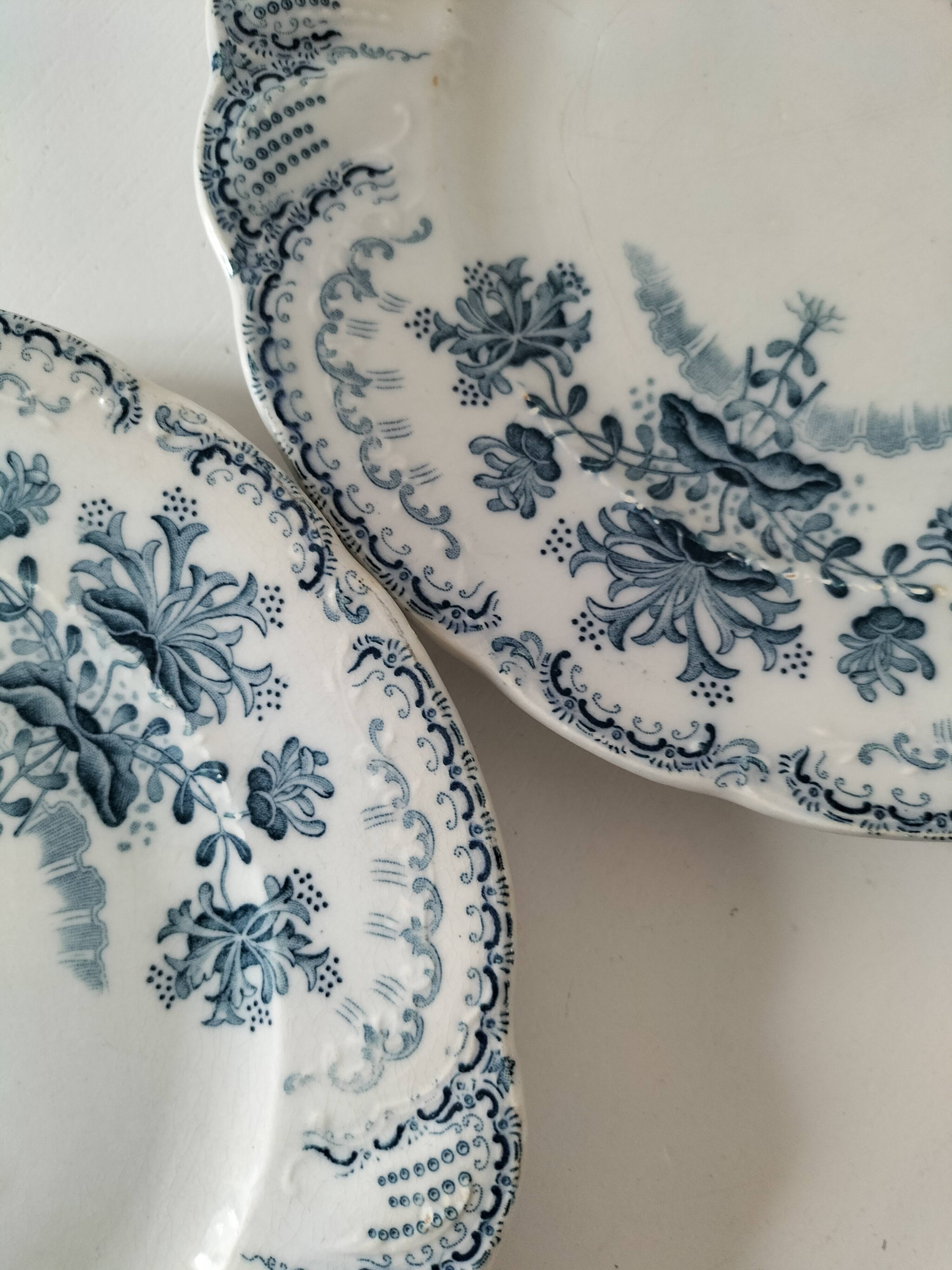 Two ironstone plates Saint-Amand Regency model