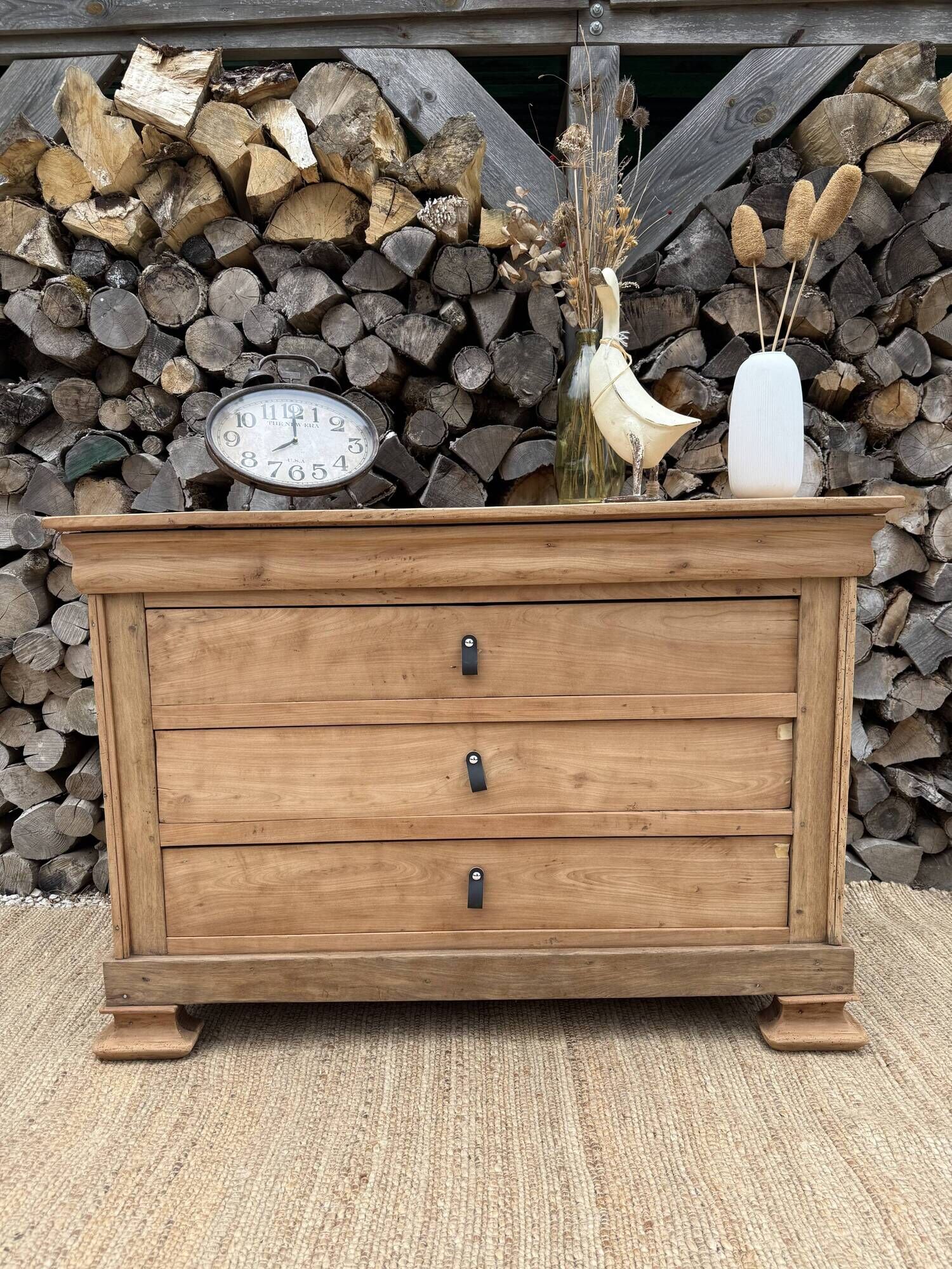 Renovated antique solid wood chest of drawers