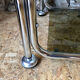 Chromed metal shelf and smoked glass