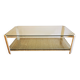 Italian travertine, perspex and glass coffee table, circa 1970