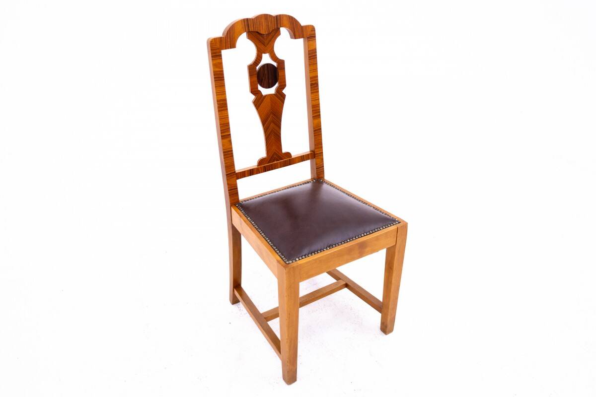 Un ensemble de chaises Art Déco, années 1940, Pologne.