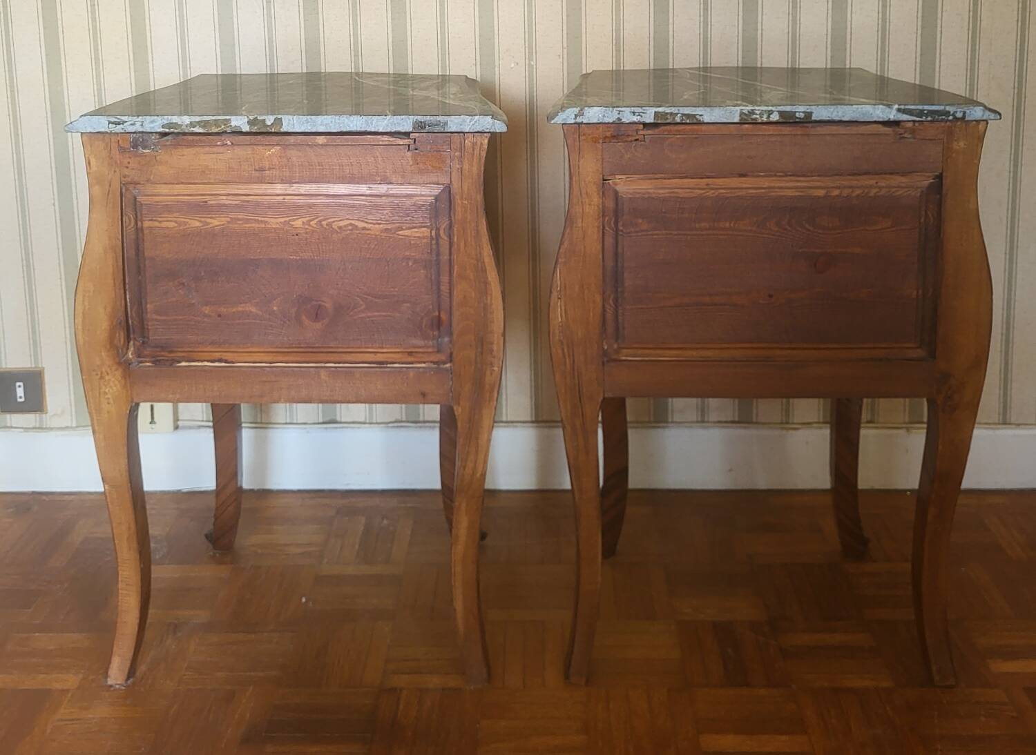 Stop bedside tables in Louis XV style.