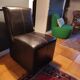 Brown leather armchair