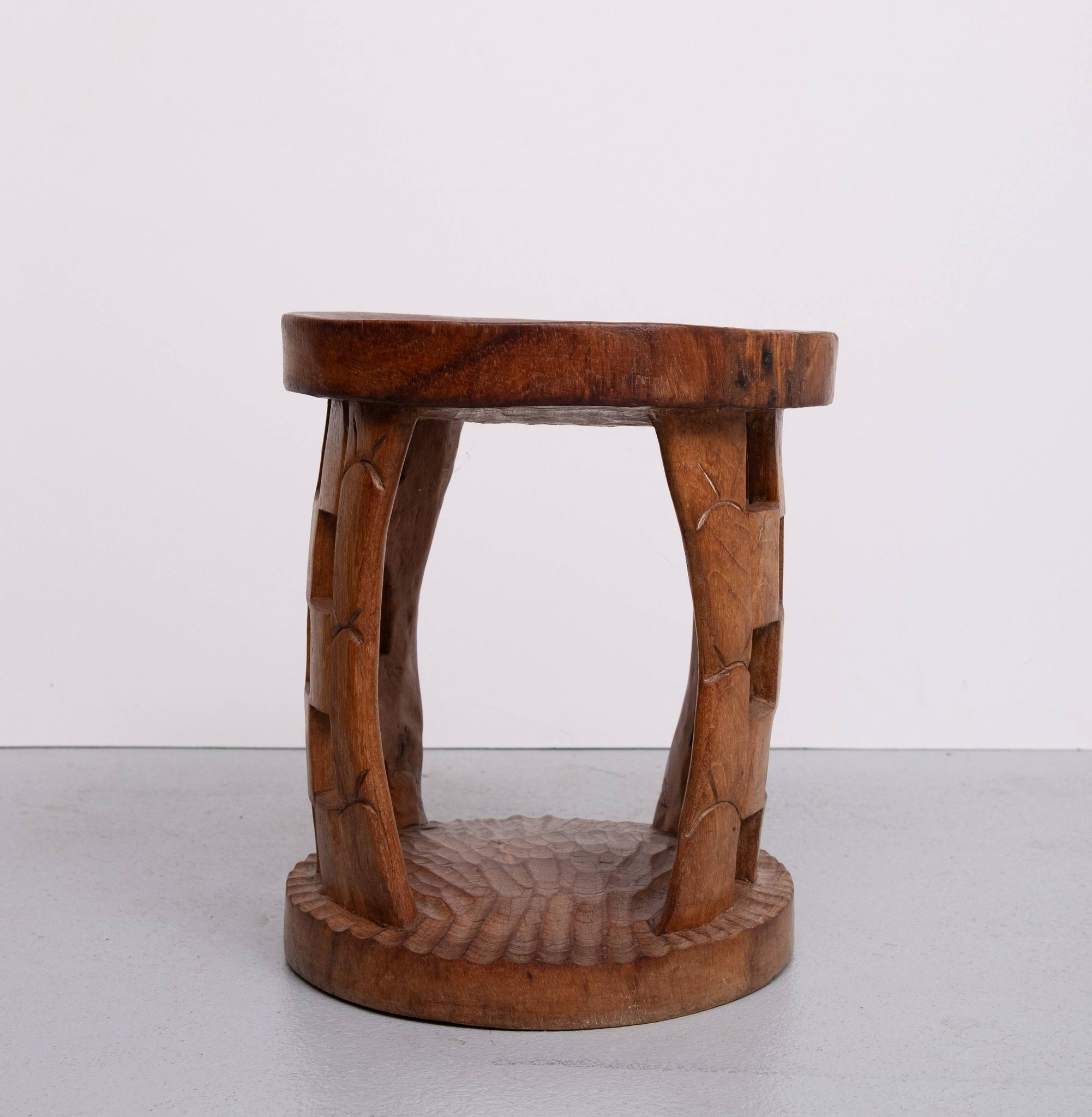 African hand carved stool Cameroon 1950s