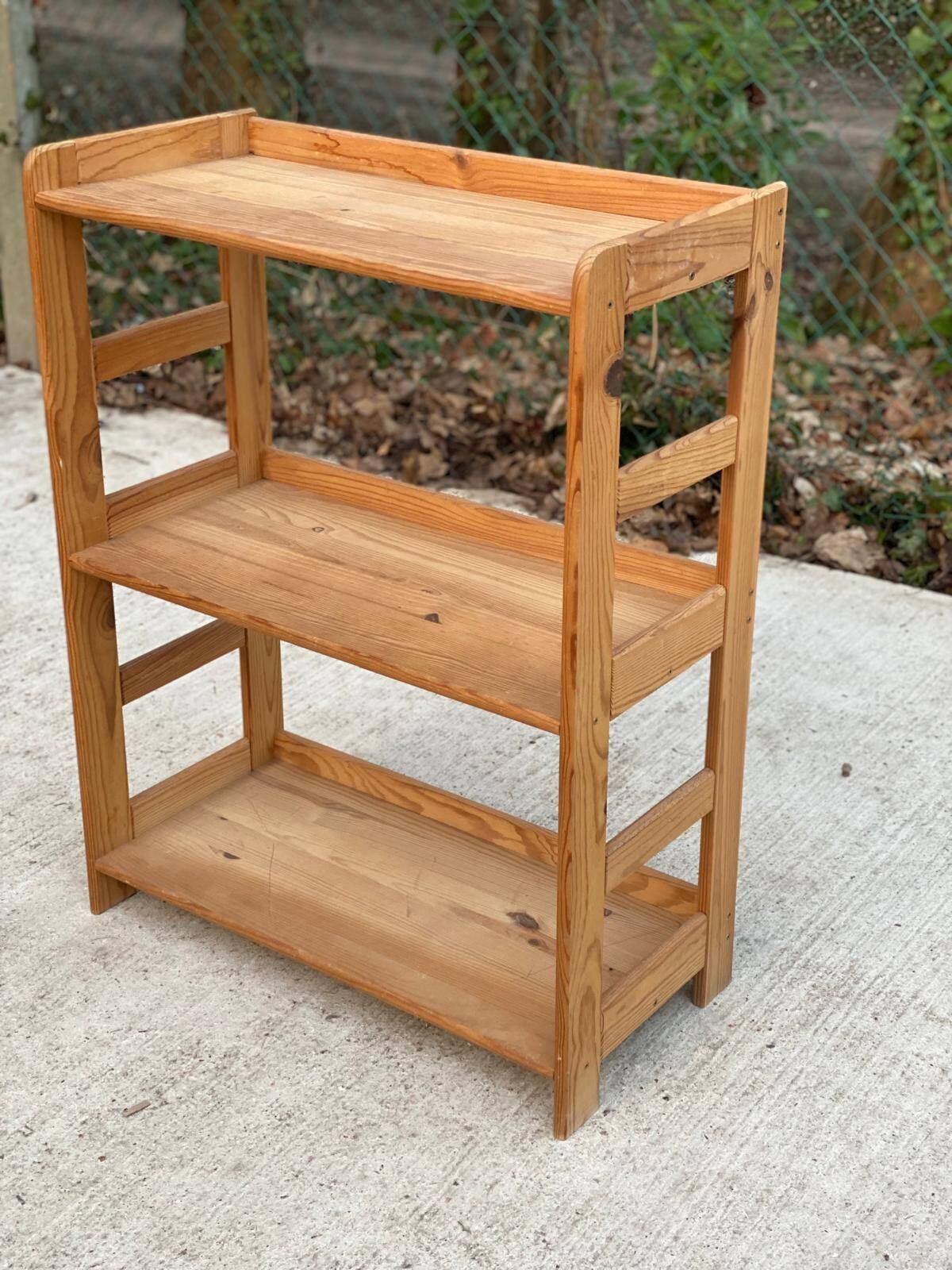3-Tier Solid Wood Shelf