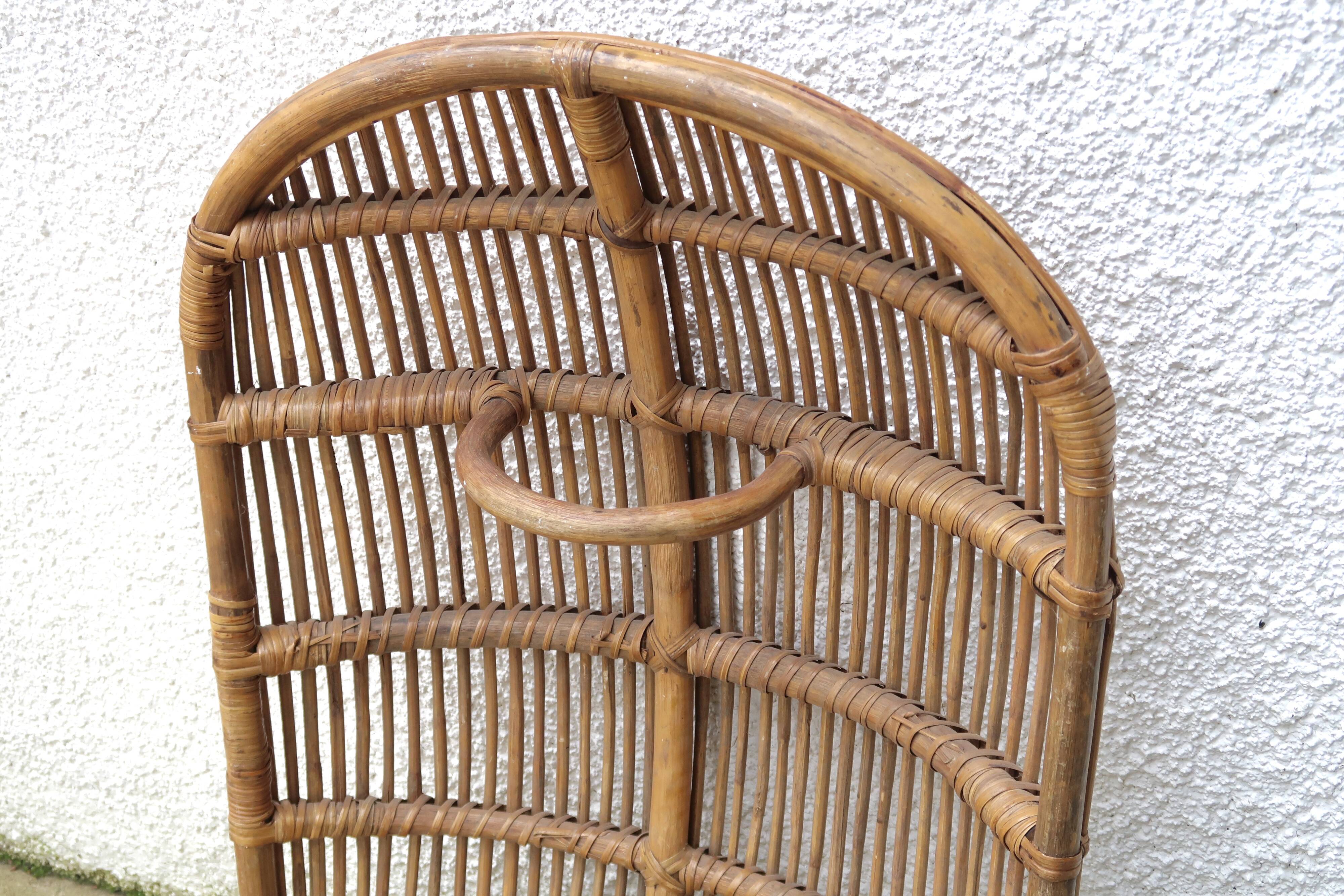Rattan wall decor, 70s