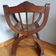 Armchair Curule Dagobert wood and rattan canning