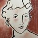 Painting signed Chinese ink and pastel female portrait “study”