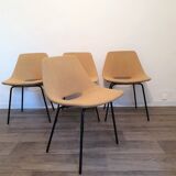 Suite of 4 chairs of Pierre Guariche model amsterdam . 1955