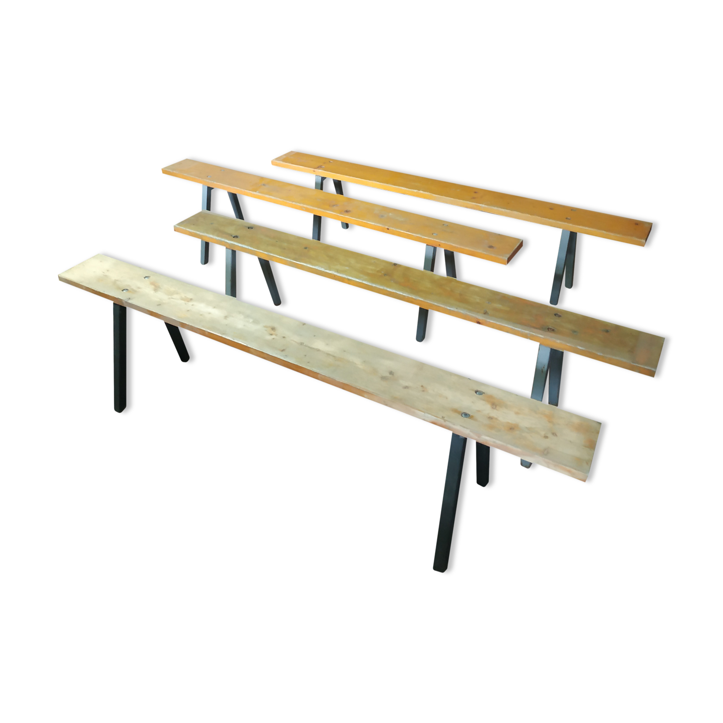 Lot of 4 industrial benches