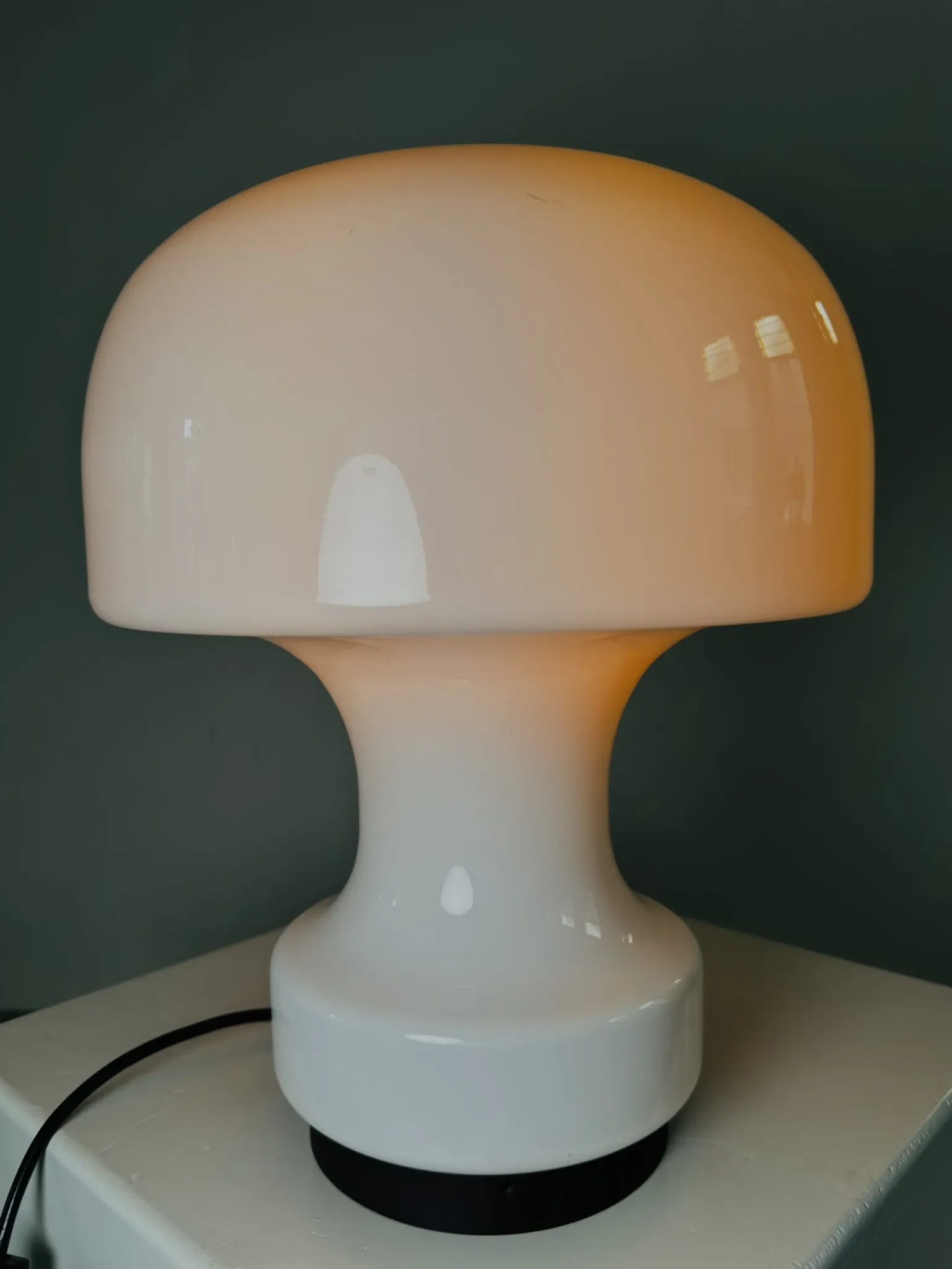 A-743 Mushroom Lamp By Glashütte Limburg, Germany, 1970S