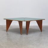 Unique pair of triangular coffee or side tables, 1960s