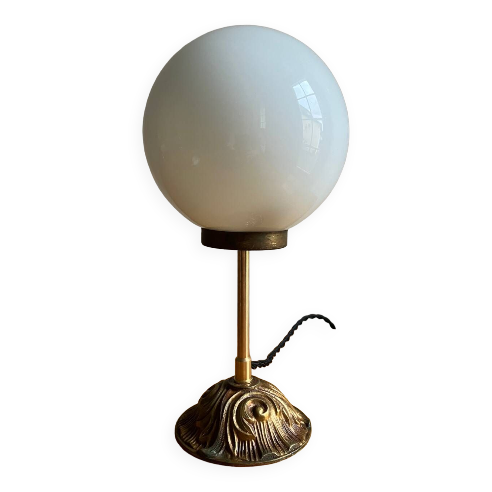 Vintage glass globe table lamp