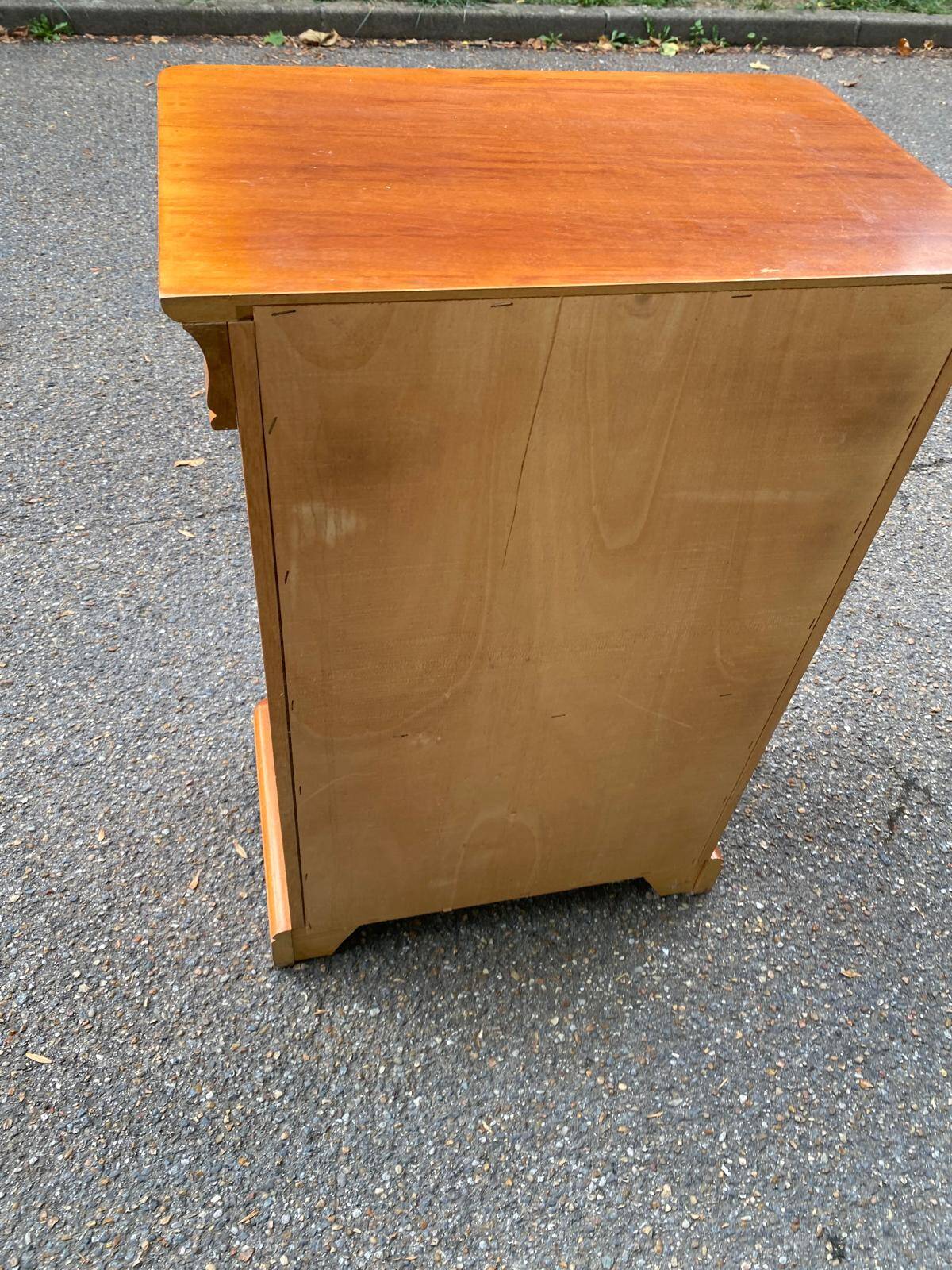 Wooden side table with drawer and storage, Louis Philippe style.