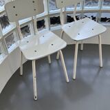 White/grey Formica chairs
