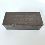 Old brown biscuit metal box