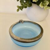 Blue opaline ashtray