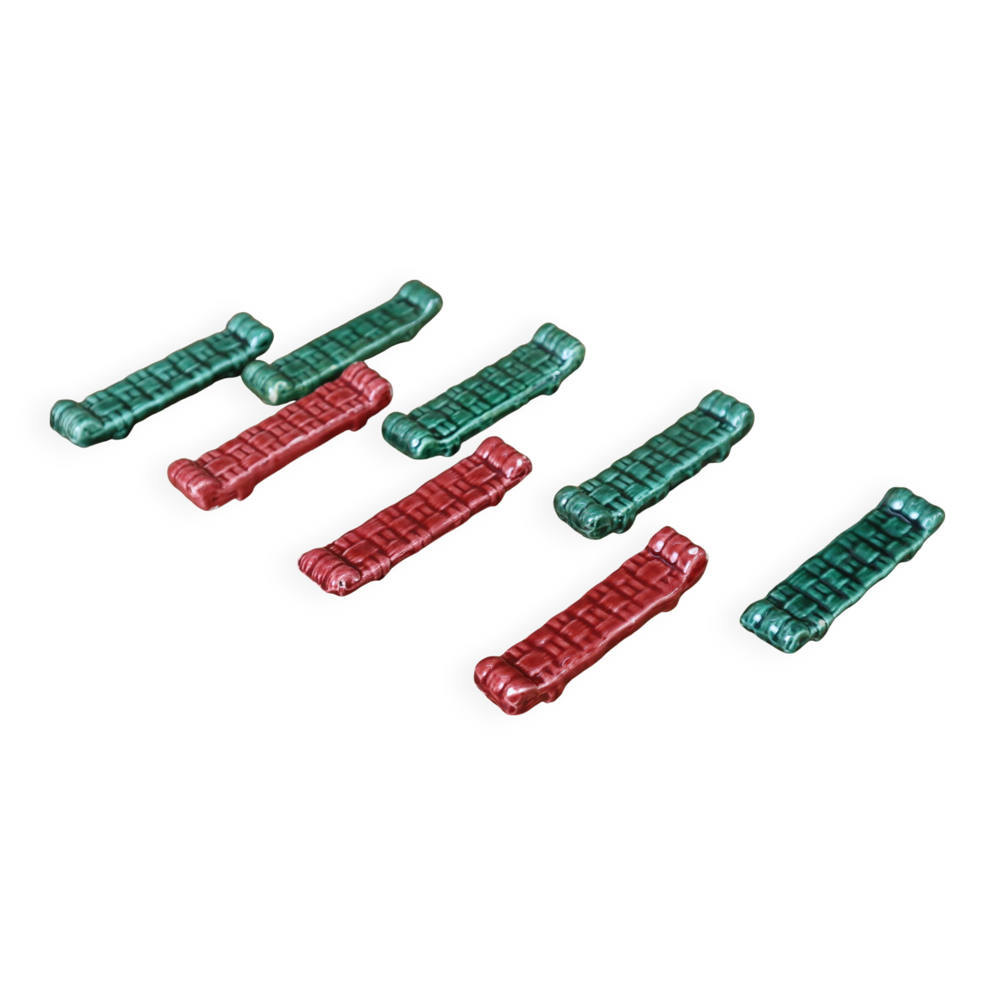 Set of 8 lonchamp france knife holders in barbotine