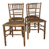 4 chaises bambou bois doré napoleon 3