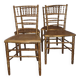 4 napoleon 3 golden wood bamboo chairs