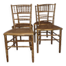 4 chaises bambou bois doré napoleon 3