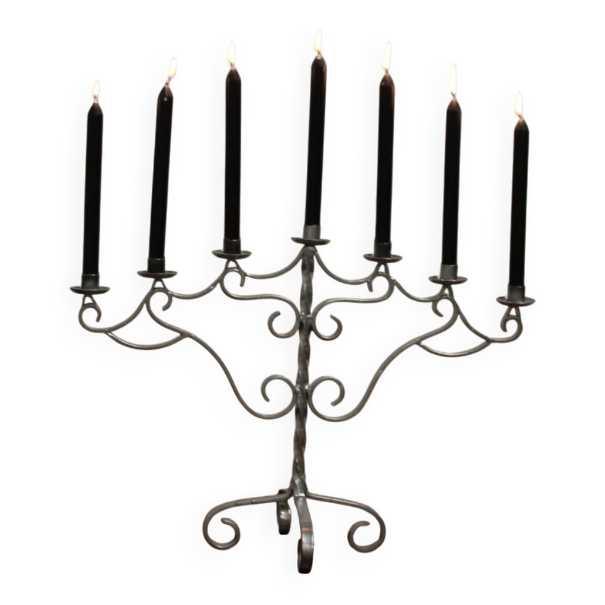 7-candle Christmas candlestick in silver painted steel Sweden