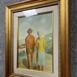 Oil on panel signed and dated 1943 "the walk"
