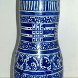 Water pot "GHORRAF" with blue geometric decoration earthenware of Fez Morocco - XlXè