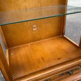 Vitrine anglaise en bois massif 1 porte 190cm
