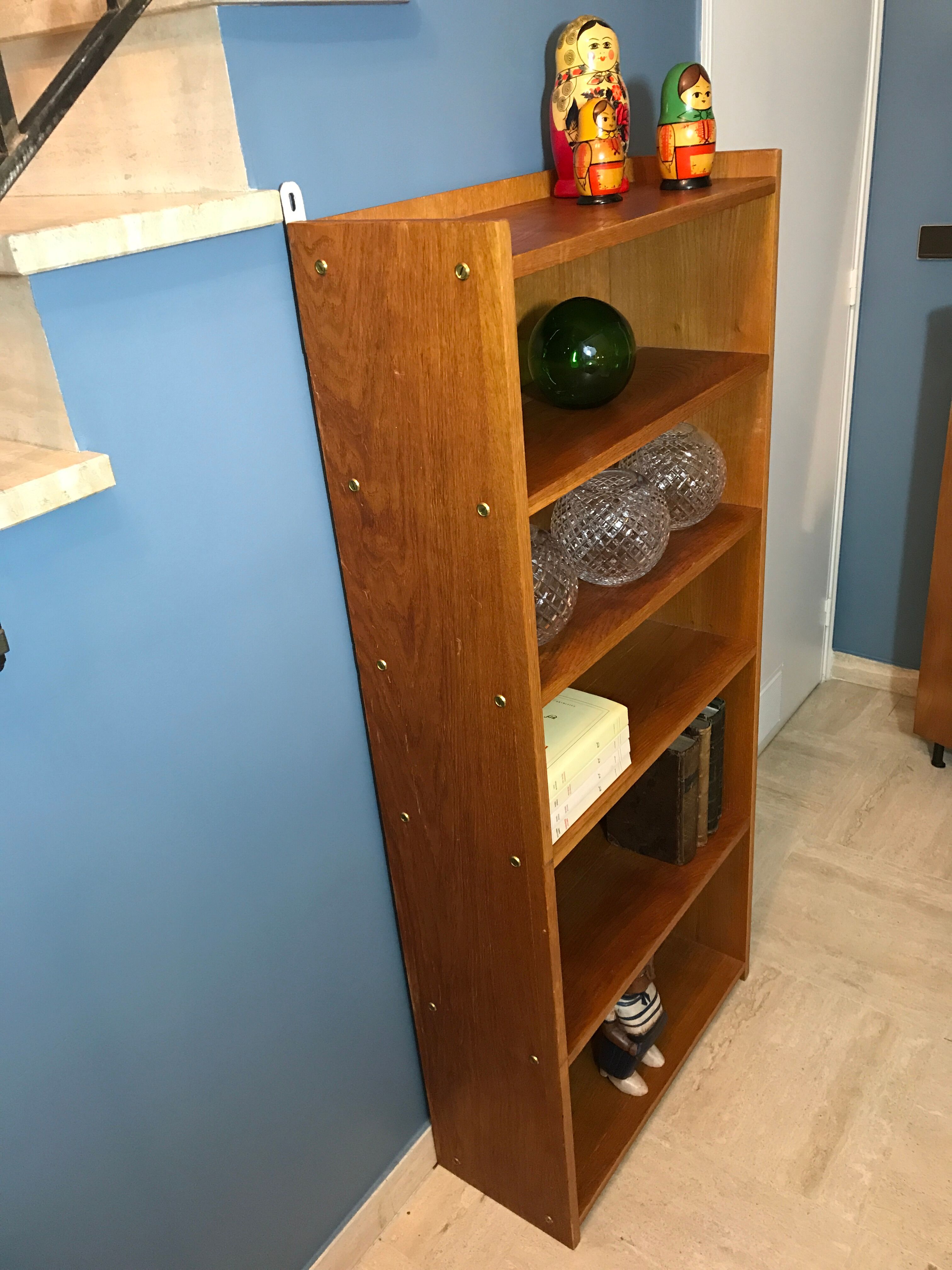 Small vintage library 1960 in honey oak