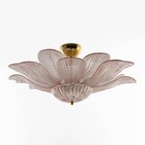 Mid-Century Modern “Margherita Rosa” Murano Glass Ceiling Light