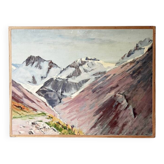 Painting "Mountain", oil on hardboard