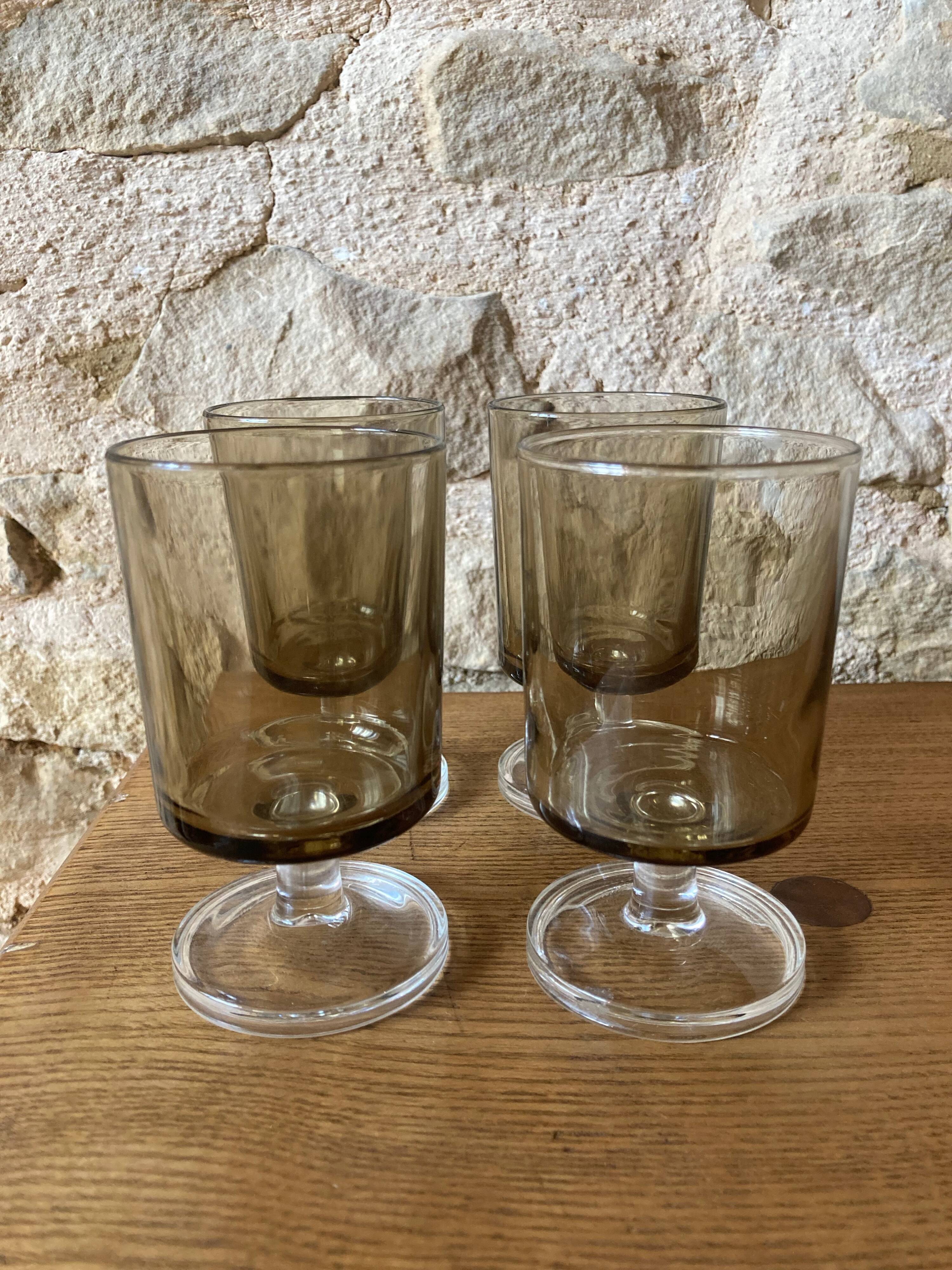 4 Luminarc stemmed glasses, Sweden model, 1970s