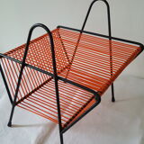 Porte vinyle métal et scoubidou années 60/70