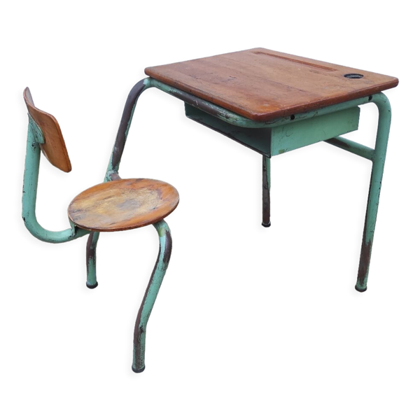 Ancien bureau d'enfant monobloc