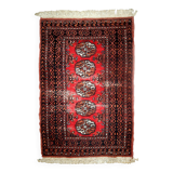 Tapis vintage fait main Lahore en laine rouge (75cm x 119cm) – Années 1960