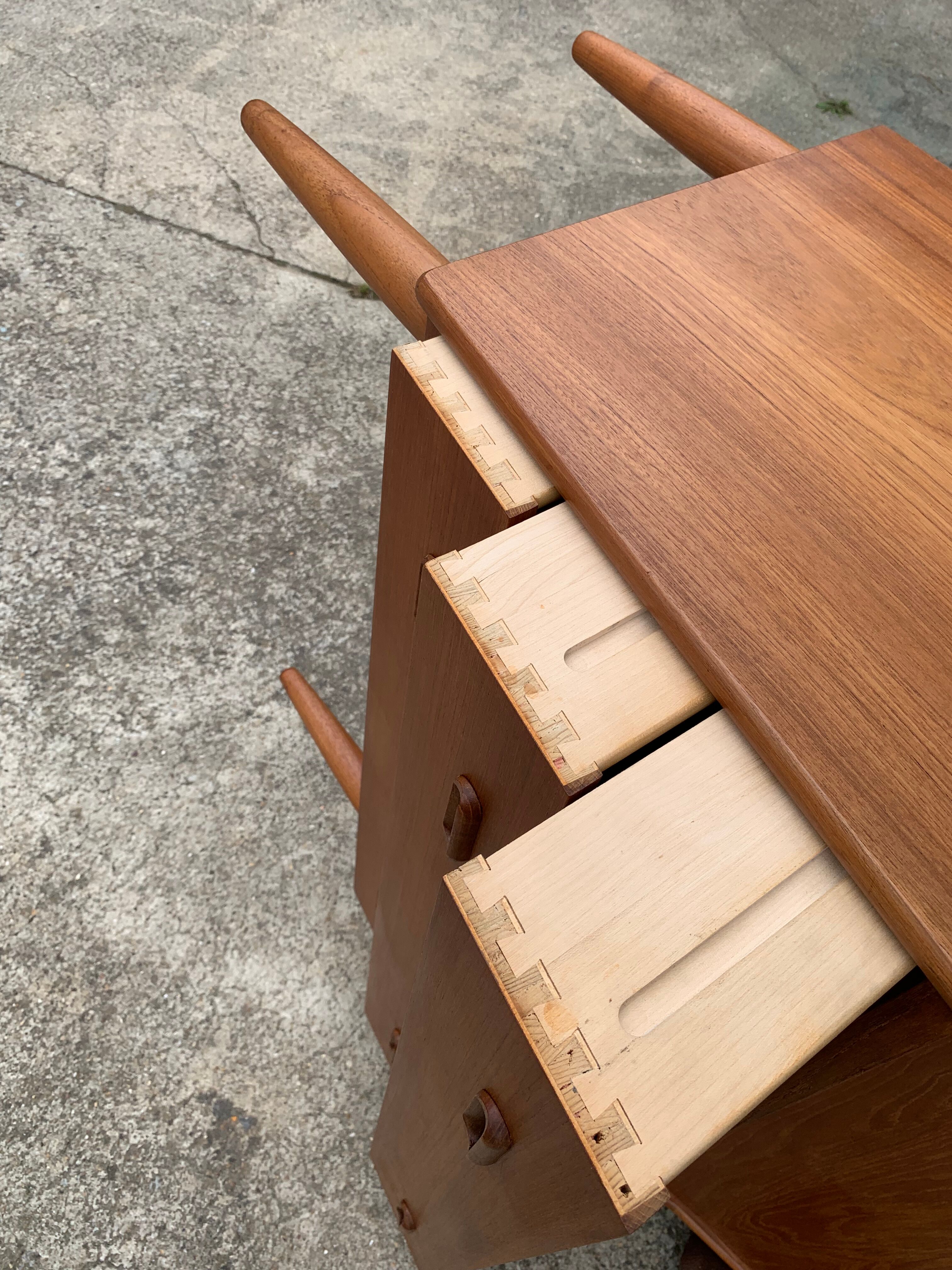 Secretary chest of drawers Teak by Arne Wahl Iversen for Falster Modelfabrik 1960