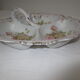 Numbered decorated porcelain quarter dish for hors d'oeuvre or other