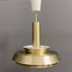 Lampe à suspension en métal VEB couleur laiton et blanc années 1960