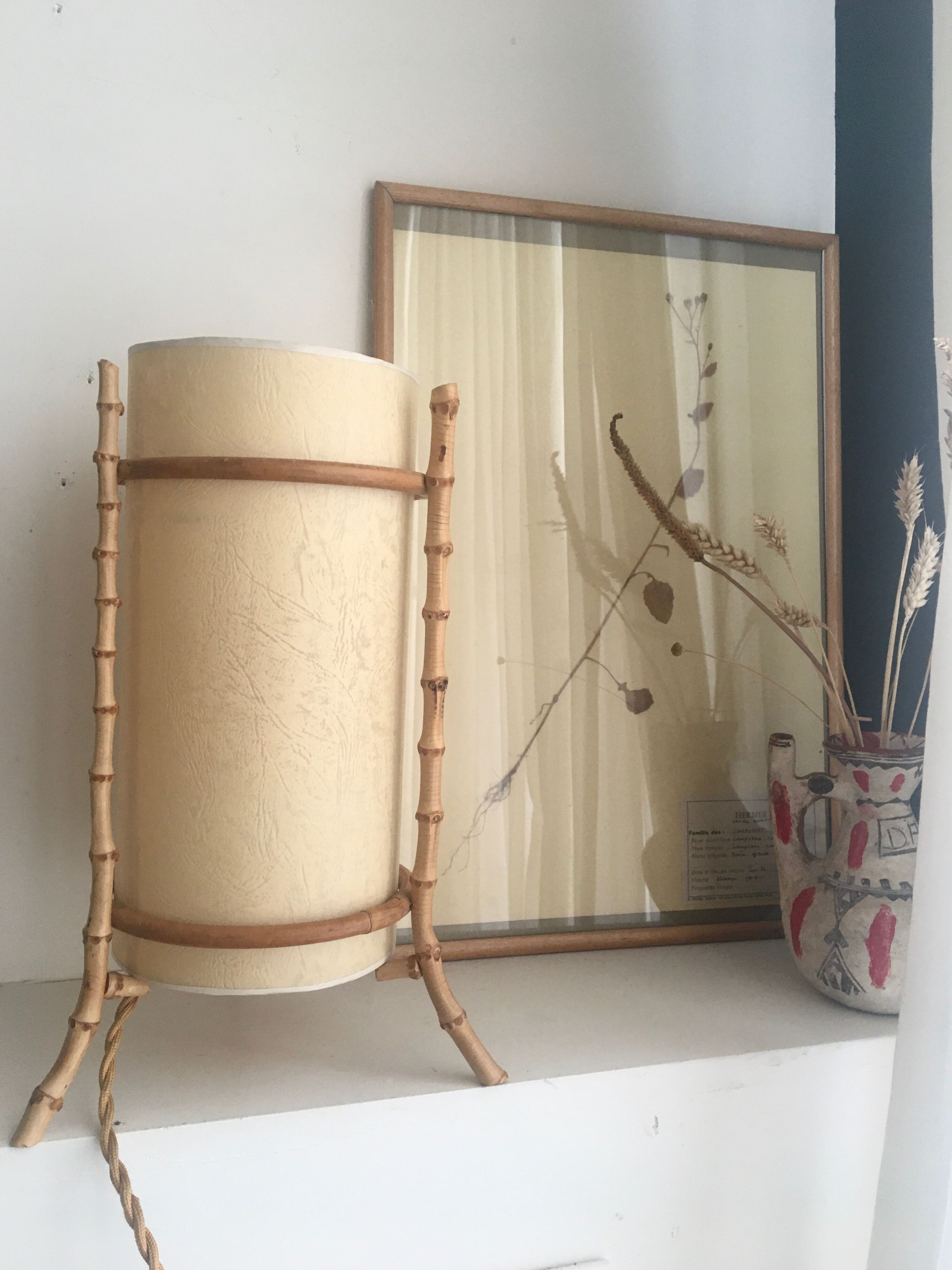 Bamboo lamp and paper