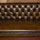 Restored and hand-dyed leather Chesterfield sofa