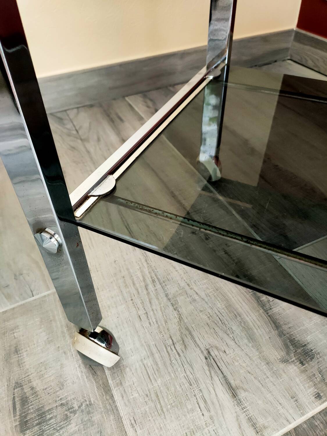 Vintage chrome coffee table