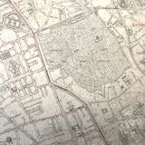 Old cardboard map of Paris - 11th Arrondissement