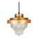 Lampe suspendue en verre clair et en aluminium couleur cuivre, style Mid-Century Modern, années 1960.
