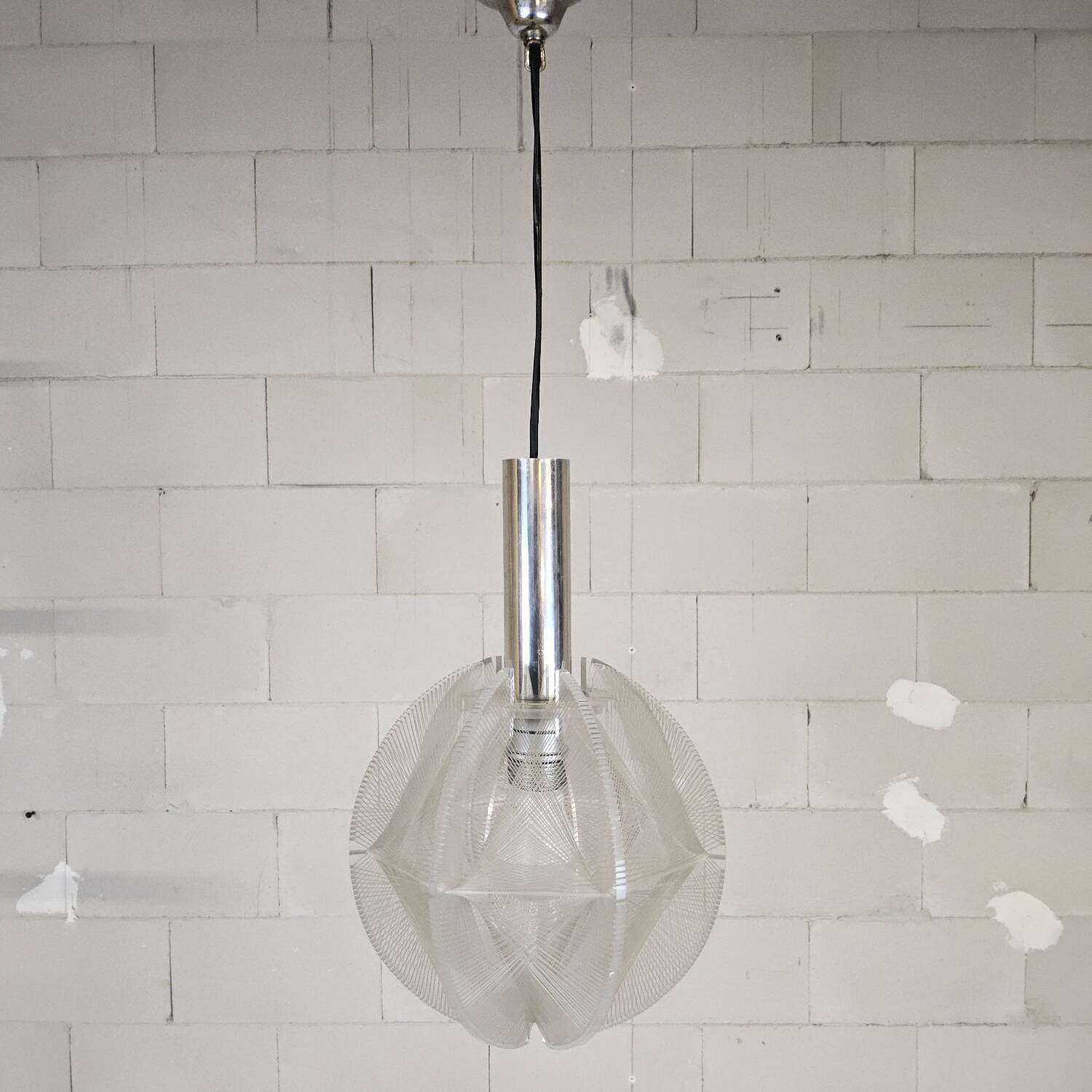 Vintage Space-Age Paul Secon nylon wire pendant lamp Sompex